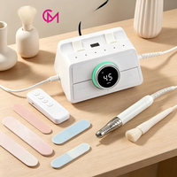 Machine à ongles sans fil étanche 45000 tr/min, haute puissance, compacte, de bureau, avec pédale pour outils de salon
