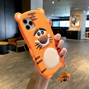 Funda de Silicona 3D Personalizable con Dibujo Animado de Tigre, Gruesa y Resistente a Impactos, con Colgante para <span class=keywords><strong>iPhone</strong></span>, Directo de Fábrica - Product Image 2