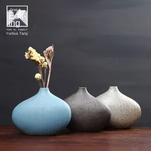Vas Tembikar Mini Bergaya Jepang, Ornamen Kecil Vas Porselen Tembikar, Perabot Rumah Kantor