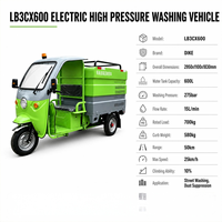 DIKE LB3CX600 Nuevo Vehículo Eléctrico de Tres Ruedas para Lavado a Alta Presión, Tanque de Agua de Acero Inoxidable de 600L, 275 bar, para Limpieza de Calles