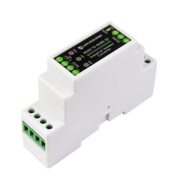 Rail-mounted RS232-to-RS485 Serial Communication Converter Module Active Digital Isolation Industrial Communications Supports