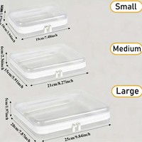 Étui de rangement transparent en PET rigide avec fermeture éclair, pochette rigide transparente pour les voyages, les articles de toilette, les fournitures de bureau, les cosmétiques