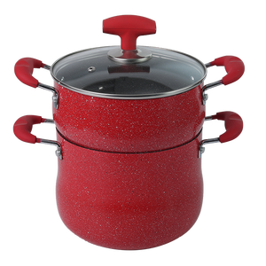 Batterie de cuisine best-seller : Ensemble de casseroles à <span class=keywords><strong>couscous</strong></span> double paroi antiadhésives de 18-24 cm avec cuiseur vapeur en bambou et couvercle en verre - Product Image 4