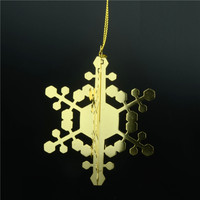 Pendentif flocons de neige, ornement de noël, métallique en acier inoxydable, personnalisé, 50 pièces