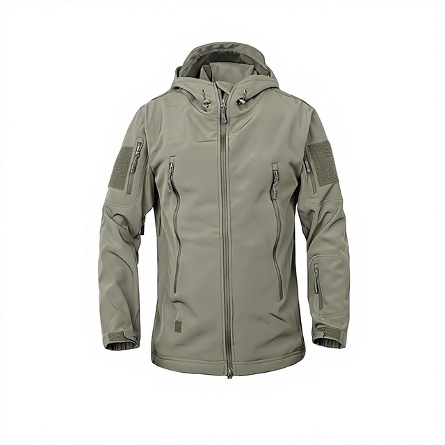 Autumn Winter Hooded Sporty Windproof Waterproof Warm Fleece Soft Shell Sports Outdoor Tactical Camouflage Bomber Jacket Unisex