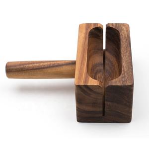 Nouveauté : Outils de cuisine pour le petit-déjeuner, support en bois d'acacia naturel, coupe-bagels, <span class=keywords><strong>trancheuse</strong></span> à bagels, coupe-bagels en bois - Product Image 6