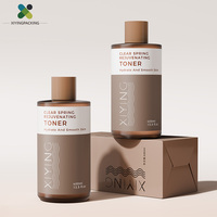 Botol Toner Pelembap Isi Ulang Kosong dengan Tutup Sekrup dan Sumbat Dalam untuk Esens Perawatan Kulit Kemasan Kotak Luar Kustom