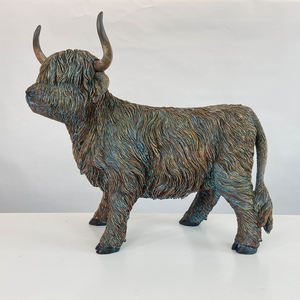 Top vente résine <span class=keywords><strong>Highland</strong></span> vache ornements créatif maison salon bureau décoration vache Figurine Statue résine Statue cadeau - Product Image 2