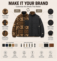 Veste d'hiver décontractée pour homme, réversible, en polaire sherpa, double face, fermeture éclair intégrale, personnalisable