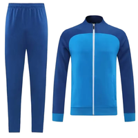 Ensemble de survêtement de football 25-26, veste d'entraînement à fermeture éclair intégrale, ensembles pour hommes, logo personnalisé, uniformes de football à manches longues, 100% polyester