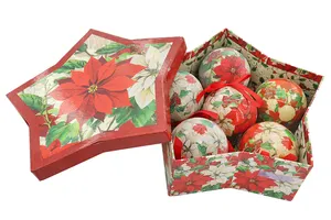 Weihnachten dekorative Kugel Ornamente Weihnachten Polyfoam Ball Wrap mit Farb papier in Sternform Box Weihnachts baum hängen Dekor