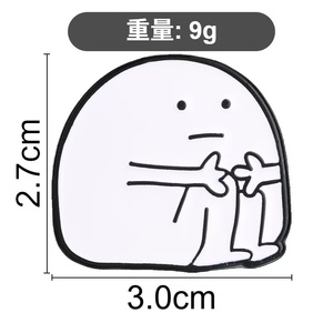 Pin esmaltado al por mayor de figura abrazada con <span class=keywords><strong>dibujo</strong></span> de línea <span class=keywords><strong>minimalista</strong></span>, figura de <span class=keywords><strong>dibujo</strong></span> animado curativa, figura de palitos, aleación de zinc, níquel negro - Product Image 5