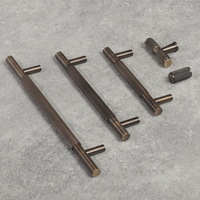 Poignée de Meuble Qiansi 5 Pouces en Laiton Bronze Antique, Finition Moletée en Diamant Croisé pour Tiroir de Cuisine et Bouton de Porte