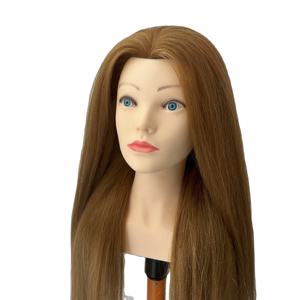 Tête de mannequin très longue à cheveux mixtes avec épaules, pour formation en <span class=keywords><strong>coiffure</strong></span> et cosmétologie, modèle de poupée pour entraînement de <span class=keywords><strong>coiffure</strong></span> - Product Image 1