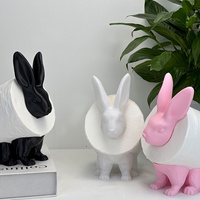 Boîte à mouchoirs en forme de lapin imprimé en 3D pour Pâques, porte-rouleau de papier mouchoir mignon, décoration de salle de bain, ornement de maison, artisanat artistique, cadeau