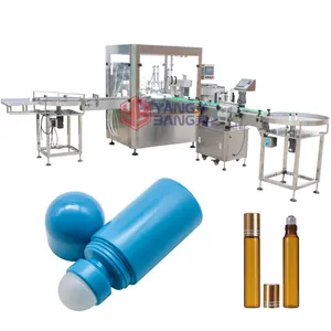 YB-YX4 Hot Sale 5-10ml Popular Glass Bottle Stainless Steel Ball Perfume Antiperspirant Liquid Filling Capping Machine