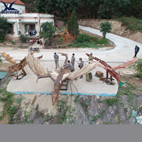 Dragon animatronique géant de parc d'attractions avec effet de respiration de feu et de fumée à vendre