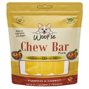 Woofie Barra Masticable de Queso Puro del Himalaya con Calabaza y Zanahoria, Golosinas Dentales para Perros - Product Image 1