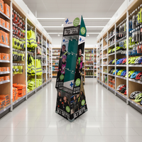 Présentoir pliable en carton recyclé pour supermarchés, étagères personnalisables pour l'affichage de vêtements, support de sol pour chaînes de magasins