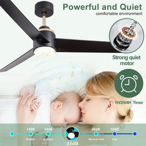 Bedroom Living Room <b>Ceiling</b> Fan 52IN With <b>Light</b> Reversible BLDC Motor 3CCT <b>Dimmable</b> Remote - Product Image 3