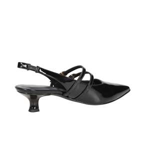 Marco Tozzi Women's Slingback <b>Pump</b> <b>Black</b> Patent Leather Pointed Toe Low Heel - Product Image 5