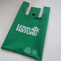 Bolsa plegable de poliéster para la compra, bolsas recicladas de nailon para mascotas, tela para camisetas, pliegues en bolsa pequeña