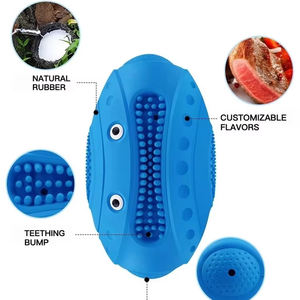 Yzs Hond Speelgoed Piepend Rugbybal Duurzaam Natuurlijk Rubber Speelgoed Voor Kauwers Bijtbestendig Slijpen Tandjes Kauwen Piepend Hondenspeelgoed - Product Image 3