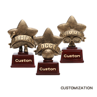 ROOGO Trofeo de Resina Estrella del Mes al por Mayor, Copa de Premio con Acabado Dorado y Personalización para Ganadores de Ventas, Premio para Reuniones Anuales de Empresas