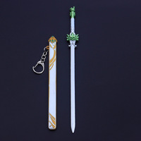 Marchandises de jeu : Modèle de jouet en alliage de sabre Shaoyang, style chinois, type Yataghan de la dynastie Tang, noir et or, antique, avec carte DIY