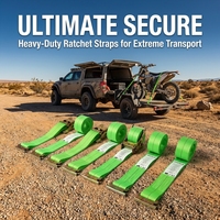 Tendeur à cliquet robuste en polyester de 2 pouces avec poignée ergonomique en caoutchouc pour la fixation des marchandises sur camions et conteneurs