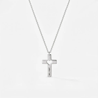 Collar con Cruz de Corazón Personalizado, Chapado en Oro de 18K, Acero Inoxidable, Versículo Bíblico Grabado, Joyería Cristiana, Regalo de Navidad