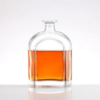 Bouteille à vin en verre créative avec base unique en relief – Bouteille de stockage scellée réutilisable pour spiritueux de bar à domicile, flacon pour vodka