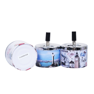 Cenicero de metal prensado 90*120mm con patrón de paisaje, accesorios para fumar personalizados al por mayor - Product Image 5