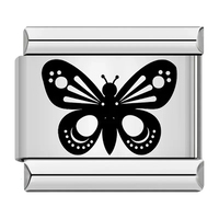 Hapiship Nouvelles Tendances Pâques Jésus Cœur Papillon Breloques à Maillons Adaptées aux Bracelets de 9 mm en Acier Inoxydable pour la Fabrication de Bijoux DIY DJ1520