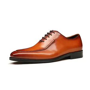 OEM ODM moda tasarım deri Derby ayakkabı oxford ayakkabı resmi resmi hakiki deri ayakkabı kahverengi siyah