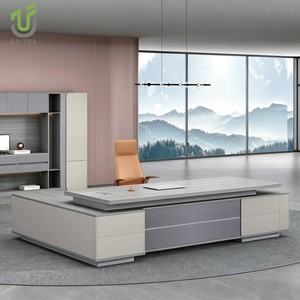 IULTRA New Design Custom Size Bleached <strong>Oak</strong> Multifunctional Executive Floating <strong>Top</strong> Executive <strong>Desk</strong> for Writing - Product Image 2