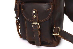 2025 Vintage <span class=keywords><strong>in</strong></span> <span class=keywords><strong>pelle</strong></span> di vacchetta da viaggio fatta a mano cavallo pazzo <span class=keywords><strong>in</strong></span> <span class=keywords><strong>pelle</strong></span> zaino da <span class=keywords><strong>uomo</strong></span> genuina da 16 pollici borsa per Laptop con cerniera alla moda invernale - Product Image 5