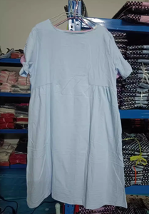 Abito <span class=keywords><strong>Midi</strong></span> Estivo da Donna Casual Oversize Morbido in Lino e <span class=keywords><strong>Cotone</strong></span> a Tinta Unita con Maniche Corte e Logo Personalizzato, Prodotto di Grande Successo - Product Image 2