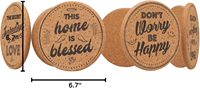 Lot de 8 sous-verres classiques, mignons et amusants, en bois réutilisable, écologiques, couleur personnalisée, marque Long River, pour la maison, la cuisine et l'hôtel