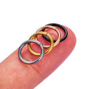 Anel de Nariz em Titânio G23 16G 18G 20G, Argolas para Septo, Cartilagem, Helix, Daith, Clicker Articulado, Brincos Femininos, Joias para Piercing - Product Image 6