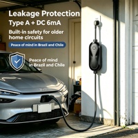 Chargeur EV portable 3,5 kW 7 kW IP65 avec options Type 1 Type 2 GBT NACS, anti-UV et contrôle par application pour la recharge en extérieur