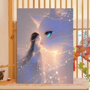 Kit de Pintura Digital de Animales Hechos a Mano para Aliviar el Estrés, Kit de Pintura Acrílica en Lienzo para Principiantes, para Decoración de Paredes Creativa - Product Image 5