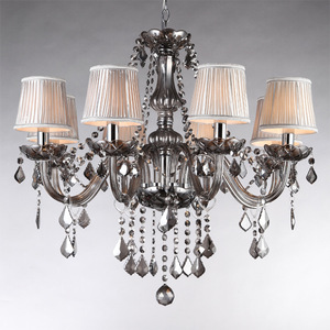 Lustre LED rond moderne en acier inoxydable et cristal, hauteur réglable, base d'ampoule E26, pour salon, salle à manger, hôtel, centre commercial, AC - Product Image 3