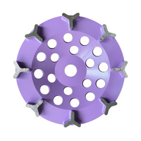 Meule diamantée en forme de Y de 7 pouces avec tige de 7/8 po pour le décapage de l'époxy sur les sols en béton