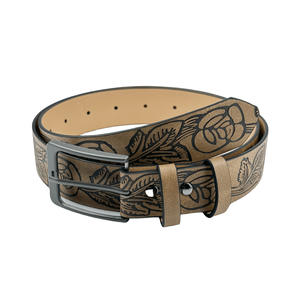 Cinturón de Cuero PU Marrón con Hebilla de Aleación en Forma de D, Unisex, Tiyo, 3.5cm de Ancho, 95-125cm de Largo, Primavera 2024 - Product Image 1