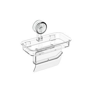Yimijia Bathroom <b>Tissue</b> Holder Suction Cup Wall Mount No Drill Toilet <b>Paper</b> Storage Box With Shelf For Bathroom - Product Image 5
