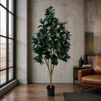 Árbol Artificial de Ficus Microcarpa de 1.5m (5 pies), Ecológico, Resistente a los Rayos UV, con Hojas Pequeñas, para Decoración de Interiores, Hogar, Oficina, Hotel, Venta al Por Mayor