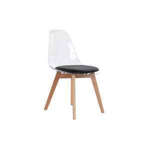 POLYCARBONATE WOOD <b>CHAIR</b> <b>HIGH</b> 81 BROAD 54 PROF 47 <b>BLACK</b> UPHOLSTERY - Product Image 1