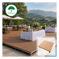 Plateforme de terrasse en WPC préfabriquée, en bois composite et acier galvanisé, imperméable, pour l'aménagement de lieux de réception en extérieur