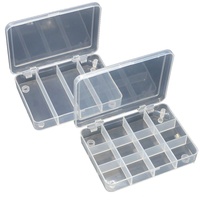 Newbility – petite boîte de rangement transparente multifonctionnelle en plastique, 4 grilles, 12 grilles, boîte à leurres de pêche